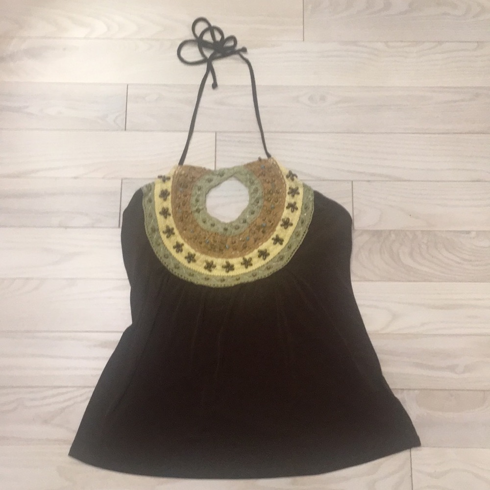 NWT! RAMPAGE HEART MOON STAR Crochet Halter Top